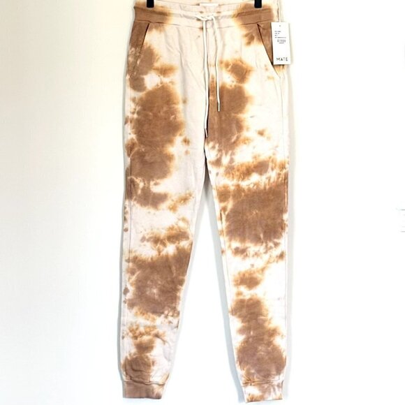 MATE the Label Pants - NWT MATE the Label Brown/Tan Tie Dye Organic Terry Classic Jogger - XS